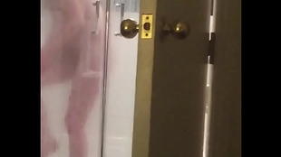 spying teenage in shower